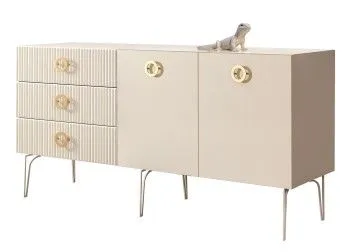 Комод 1.6м Bogemia Fillini (Слоновая кость) (Lakobel/Золото) БМКМ-4(Fi)