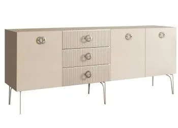 Комод 2.1м Bogemia Fillini (Слоновая кость) (Novabuk/Хром) БМКМ-5(Fi)