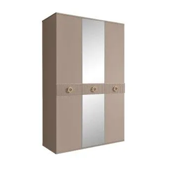 Шкаф 3-х дверный с зеркалом Bogemia Fillini (Мокка/Золото) БМШ1/3(Fi)
