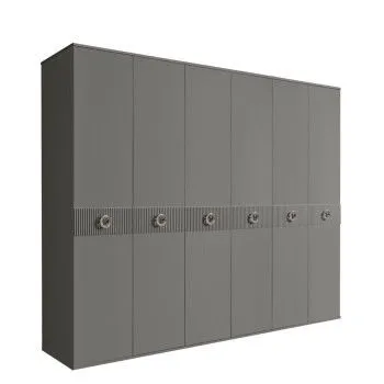 Шкаф 6-ти дв. Bogemia Fillini (Серый/Хром) БМШ2/6(Fi)