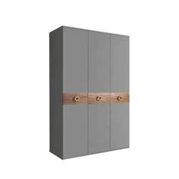 Шкаф 3-х дверный Bogemia Wood Fi (Серый/Золото) БМШ2/3(Wo)