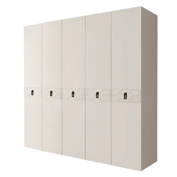 Шкаф 5-ти дв. Bogemia Farfalle (Слоновая кость/Черный) БМШ2/5(Fa)