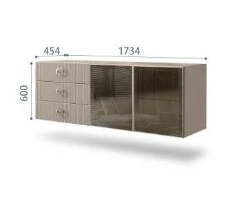 Комод 1.6м Bogemia Fly Fillini (Мокка) (Novabuk/Хром) БМКМ-4[5]