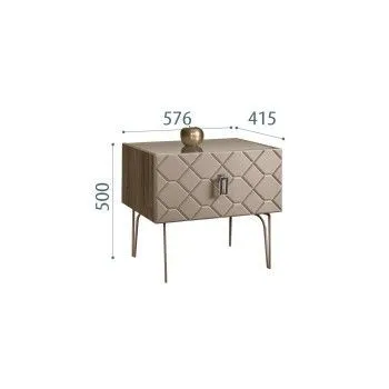 Тумба прикроватная Bogemia Woodline Fa (Мокка) (Lakobel/Хром) БМТП-1