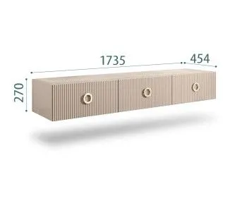 Тумба телевизионная 1.6м Bogemia Fly Fillini (Ваниль) (Novabuk/Золото) БМТ-1