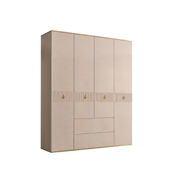 Шкаф 4-х дверный с ящиками Римини СОЛО (Латте/Золото) РМШ2/41(s)