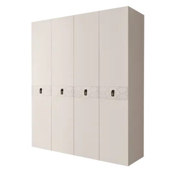 Шкаф 4-х дв. Bogemia Farfalle (Слоновая кость/Черный) БМШ2/4(Fa)