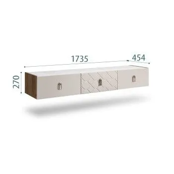 Тумба телевизионная 1.6м Bogemia Woodline Fly Fa (Шелк) (Novabuk/Хром) БМТ-1[10]