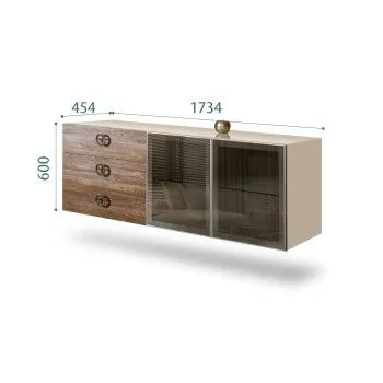 Комод 1.6м Bogemia Fly Wood Fi (Ваниль) (Lakobel/Хром) БМКМ-4[5]