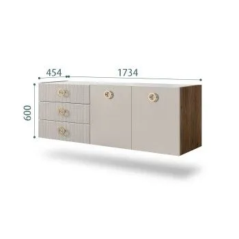 Комод 1.6м Bogemia Woodline Fly Fi (Шелк) (Novabuk/Золото) БМКМ-4