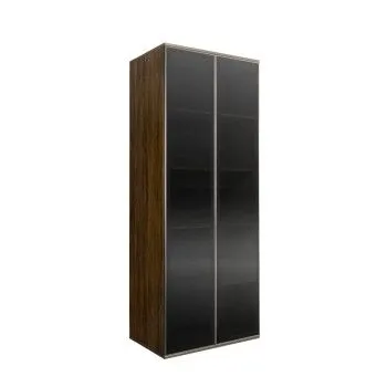 Шкаф 2-х дв. (2 двери стекло) Bogemia Woodline Air (Wood/Серебро) БМШ2/2(2)