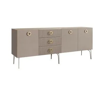 Комод 2.1м Bogemia Fillini (Мокка) (Novabuk/Золото) БМКМ-5(Fi)