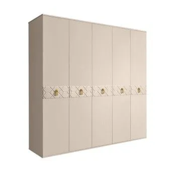 Шкаф 5-ти дв. Bogemia Farfalle (Ваниль/Золото) БМШ2/5(Fa)