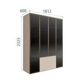 Шкаф 4-х дв. с ящиками Bogemia Air (Ваниль/Серебро) БМШ2/42(4)