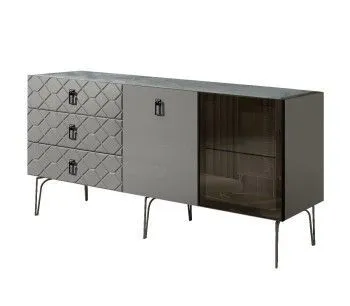 Комод 1.6м Bogemia Farfalle (Серый) (Novabuk/Черный) БМКМ-4(Fa)[5][10]