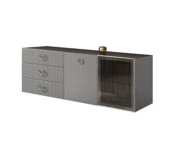 Комод 1.6м Bogemia Fly Fillini (Серый) (Lakobel/Хром) БМКМ-4[5][10]