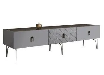 Тумба под телевизор 2.1м Bogemia Farfalle (Серый) (Lakobel/Черный) БМТ-2(Fa)[10]