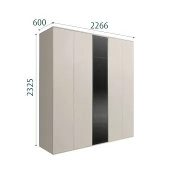 Шкаф 5-ти дв. Bogemia Air (Шелк/Серебро) БМШ2/5(1)