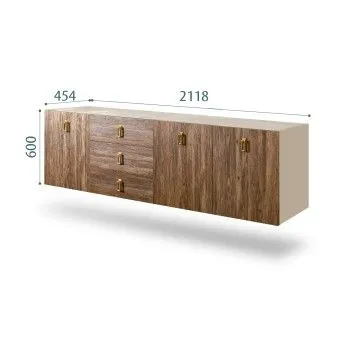 Комод 2.1м Bogemia Fly Wood Fa (Ваниль) (Novabuk/Золото) БМКМ-5