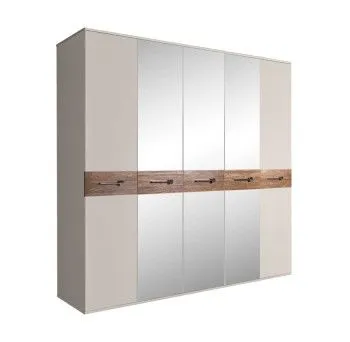 Шкаф 5-ти дв. с зеркалами Bogemia Wood Wo (Шелк/Хром) БМШ1/5(Wo)