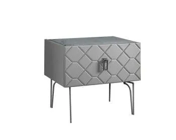Тумба прикроватная Bogemia Farfalle (Серый) (Novabuk/Хром) БМТП-1(Fa)