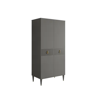 Шкаф-пенал Римини СОЛО (Серый/Золото) РМП-2(s)