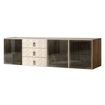 Комод 2.1м Bogemia Woodline Fly Fa (Слоновая кость) (Novabuk/Хром) БМКМ-5[5]