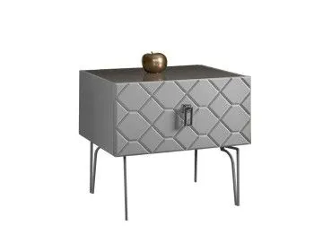 Тумба прикроватная Bogemia Farfalle (Серый) (Lakobel/Хром) БМТП-1(Fa)