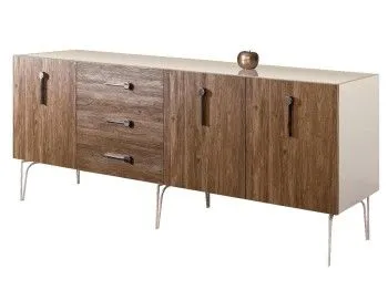 Комод 2.1м Bogemia Wood Wo (Слоновая кость) (Lakobel/Хром) БМКМ-5(Wo)