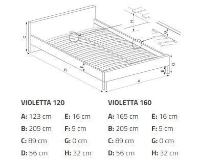 Кровать Halmar VIOLETTA 160 (белый/черный) | изображение 2
