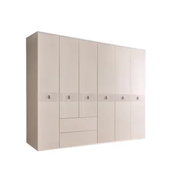 Шкаф 6-ти дверный с ящиками Римини СОЛО (Бежевый/Серебро) РМШ2/61(s)