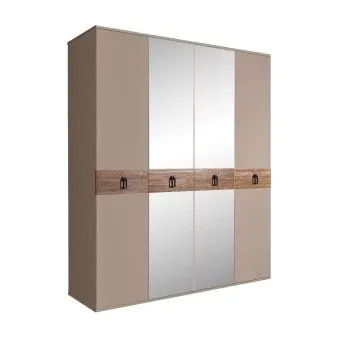 Шкаф 4-х дв. с зеркалами Bogemia Wood Fa (Мокка/Черный) БМШ1/4(Wo)