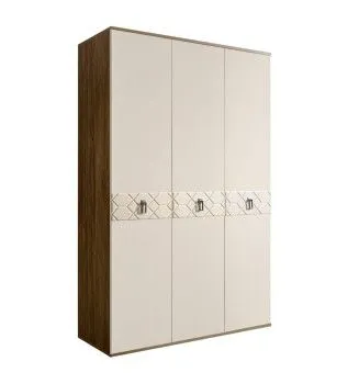 Шкаф 3-х дверный Bogemia Woodline Fa (Слоновая кость/Хром) БМШ2/3