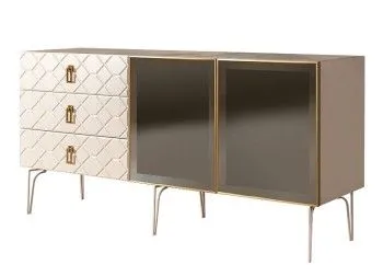 Комод 1.6м Bogemia Farfalle (Слоновая кость) (Novabuk/Золото) БМКМ-4(Fa)[5]