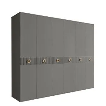 Шкаф 6-ти дв. Bogemia Fillini (Серый/Золото) БМШ2/6(Fi)