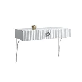 Стол туалетный (консоль) Bogemia Fillini (Белый) (Lakobel/Хром) БМСТ-1(FI)