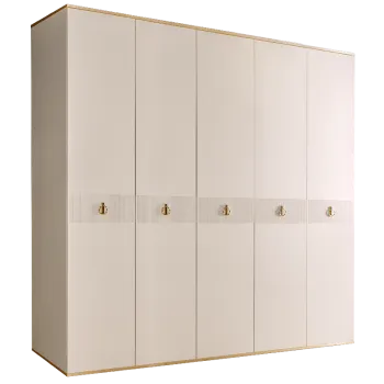 Шкаф 5-ти дверный Римини СОЛО (Слоновая кость/Золото) РМШ2/5(s)