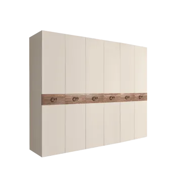 Шкаф 6-ти дв. Bogemia Wood Fi (Слоновая кость/Хром) БМШ2/6(Wo)