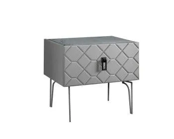 Тумба прикроватная Bogemia Farfalle (Серый) (Novabuk/Черный) БМТП-1(Fa)