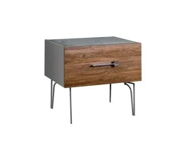 Тумба прикроватная Bogemia Wood Wo (Серый) (Novabuk/Хром) БМТП-1(Wo)