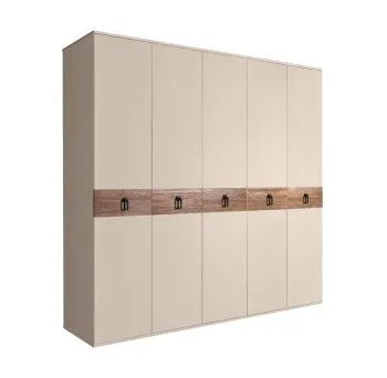 Шкаф 5-ти дв. Bogemia Wood Fa (Ваниль/Черный) БМШ2/5(Wo)