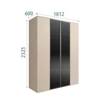 Шкаф 4-х дв. Bogemia Air (Ваниль/Серебро) БМШ2/4(2)