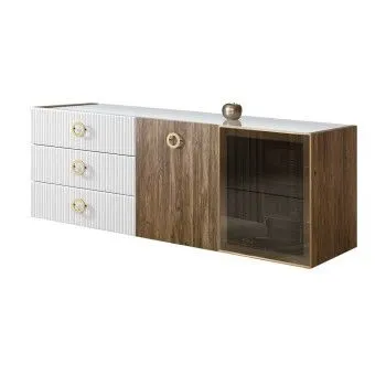 Комод 1.6м Bogemia Woodline Fly Wood Fi (Белый) (Lakobel/Золото) БМКМ-4[5][10]