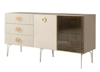 Комод 1.6м Bogemia Fillini (Слоновая кость)(Novabuk/Золото) БМКМ-4(Fi)[5][10]