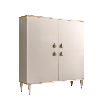 Пенал 4 двери Римини (Слоновая кость/Золото) РМП-3