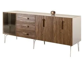 Комод 2.1м Bogemia Wood Wo (Слоновая кость) (Lakobel/Золото) БМКМ-5(Wo)[4]