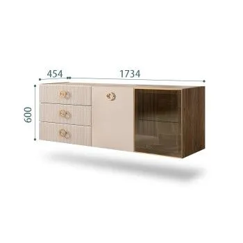 Комод 1.6м Bogemia Woodline Fly Fi (Ваниль) (Novabuk/Золото) БМКМ-4[5][10]