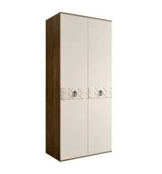 Шкаф 2-х дверный Bogemia Woodline Fa (Слоновая кость/Хром) БМШ2/2