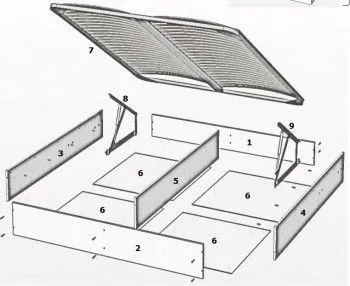Ящик с подъемным механизмом Патрисия 180x200 см крем