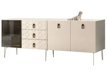 Комод 2.1м Bogemia Farfalle (Слоновая кость) (Lakobel/Черный) БМКМ-5(Fa)[4]